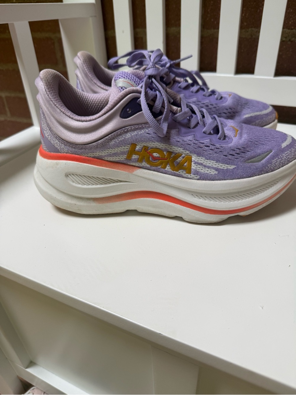 Hoka One One Lavender and Coral Women's Running Shoes